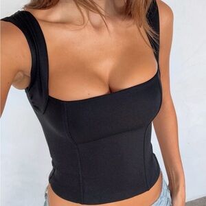 White Fox Boutique Black Bustier Top